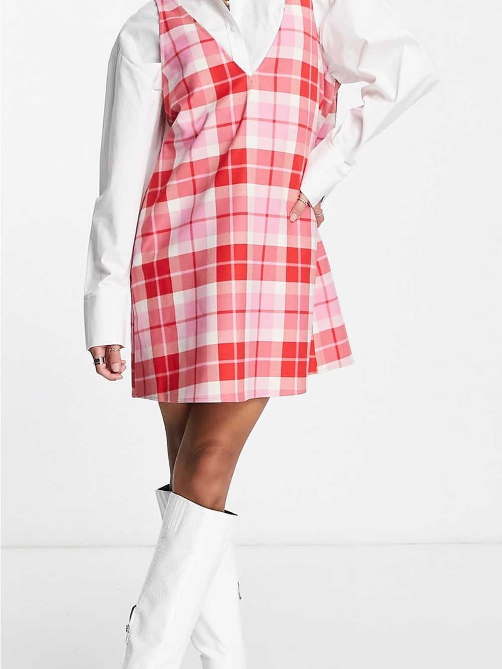 Monki Pinafore Mini Dress